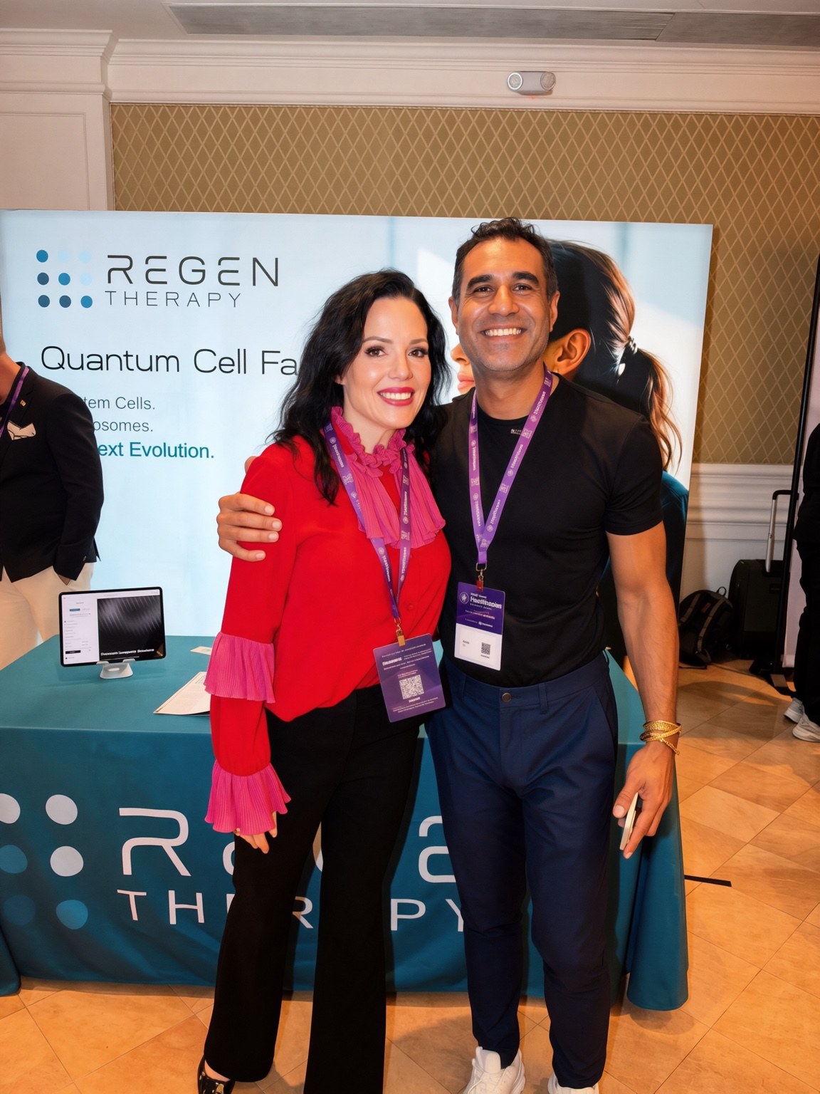 Courtney visiting a healthcare technology exhibition